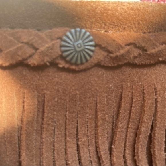 Vintage Moccasins Brown Suede Minnetonka Leather Booties Slippers Boots Size 7 - Picture 6 of 12